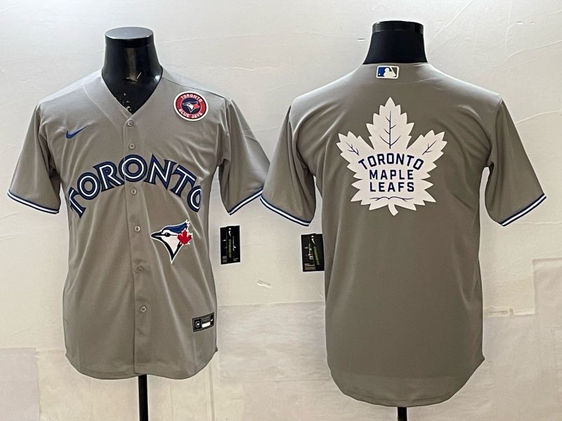 Men 2025 Nike Toronto Blue Jays Blank Grey Game MLB Jersey 04
